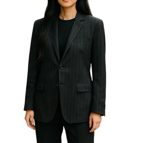 Versace Collection Wool Blend Blazer Black - Picture 1 of 15